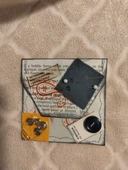 Handmade Zippered Pouch Full Of Vintage Sewing Tags, Charms, Vintage And Modern.
