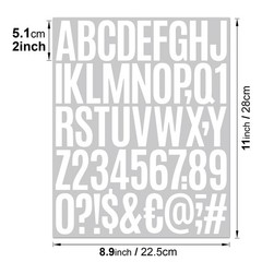 500 Pcs Letter Stickers 10 Sheets Mailbox Numbers Sticker Outside 2 White