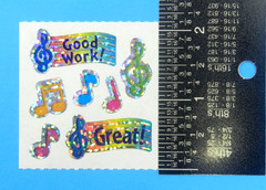 Prismatic Music Notes Encouraging Words Sandylion Sticker Mod Sheet 2″x2″