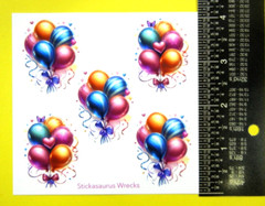 Confetti Party Balloons Stickers Sheet