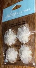Very RARE Jolees Layered LACE FLOWERS Ribbons Burlap VINTAGE 3D Wedding Stickers