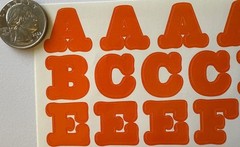 SOLID ORANGE 3/4” ALPHABET Stickers(2 sheets)Making Memories•Letters•Number•Word