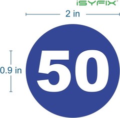 Blue Vinyl Number Stickers 1-50 – 2-Inch Waterproof Decals for Organizing