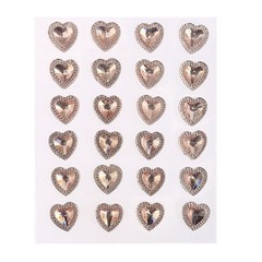CraftbuddyUS 24 x 16mm Self Adhesive Pointed Resin Pink Hearts Stick on Gems
