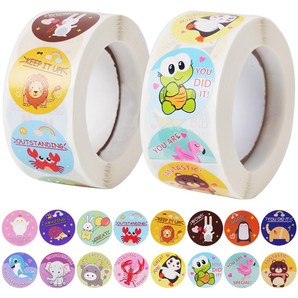 KELOOF Reward Stickers 1000 Pcs 1″ Diameter
