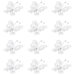 12Pcs Butterflies for Crafts, 2.2″ Organza Butterflies, White