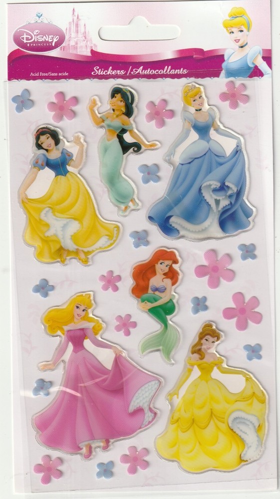 NEW! Vintage Disney Princess Gems Epoxy stickers 19714 Fast Free Ship!