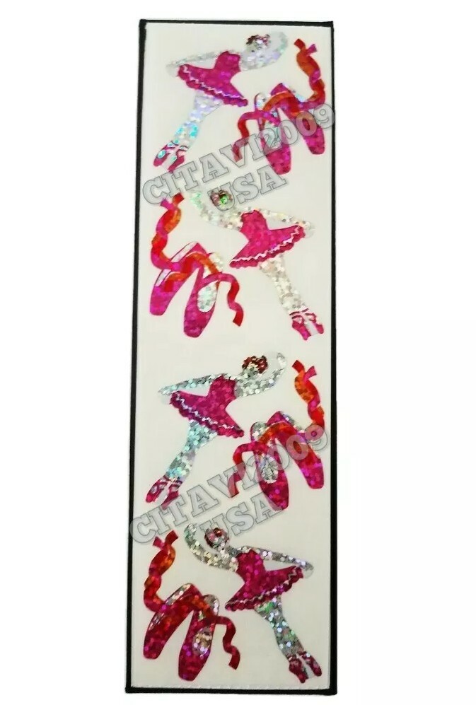 HAMBLY STUDIOS PRISMATIC GLITTER STICKERS BALLERINA BALLET SHOES VINTAGE RARE