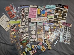 Large Lot of Scarpbooking Supplies Stickers Rub On Words Decorations Stencils