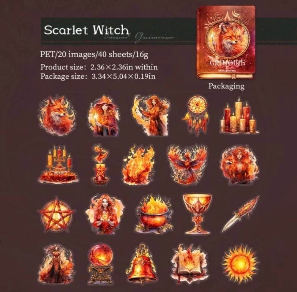 20pc Magic, Witches, Potions, Halloween Stickers- Scrapbook DIY Crafts & Cards