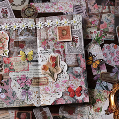 100 PCS Vintage Ephemera Pack Journaling Scrapbooking Supplies Scrapbook Sticker