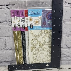 Hot Of The Press Dazzles Scrapbooking Stickers Borders Flowers Mandalas Lot Of 6