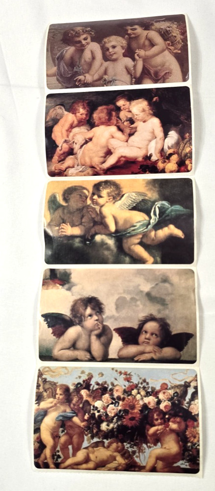 Vintage Brier Rose Angels Cherubs Cupids 4″ x 2 1/2″ Large STICKERS – LOT of 5