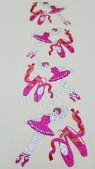 HAMBLY STUDIOS PRISMATIC GLITTER STICKERS BALLERINA BALLET SHOES VINTAGE RARE