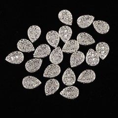 CraftbuddyUS MG1 30pc10X14mm Pear Rhinestne FlatBack Faceted Clear ResinMoon Gem