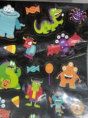 Rare Vintage 50 Stickers Collectible Halloween Glitter Monsters Candy Creatures