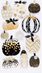 Pumpkins Metallic Fall Gourd Halloween Gold White Black Jolee’s Boutique sticker
