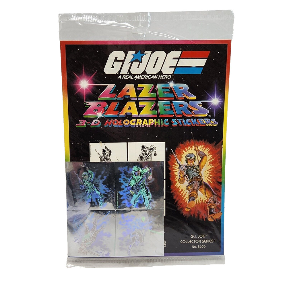 VINTAGE HASBRO LAZER BLAZERS G.I. JOE GI 3D HOLOGRAPHIC STICKERS NEW SEALED