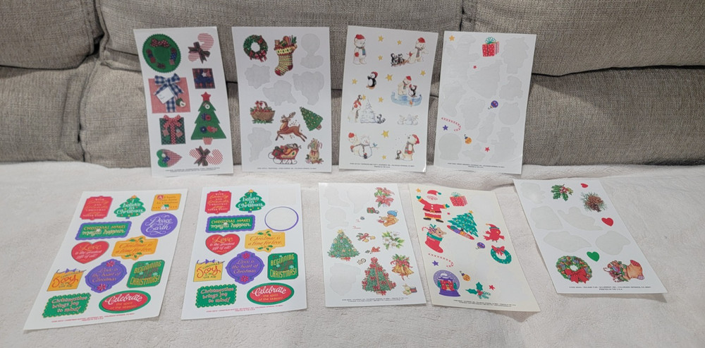 9 Sheets Vintage Current Inc. 1993 Sticker Christmas Traditional Lot 1992 90’s