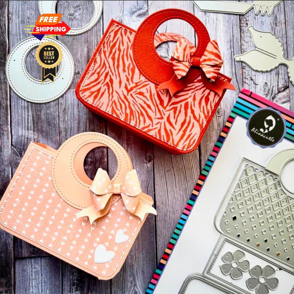 Alinacutle 1set Tote Bag Gift Box Dies Lady Purse