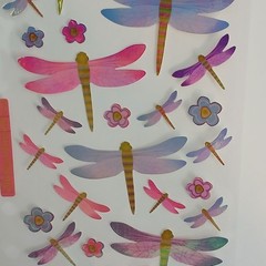 Vintage Stickopotamus Binder Stickers Reflective Foil Dragonflies