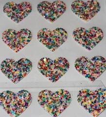 VALENTINES DAY STICKERS✨💖✨❤️✨💜✨💚✨💛✨💙✨🧡✨🩷✨6” x 4”✨GLITTER✨1” x 3/4”✨☝️✨💘