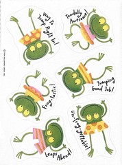 Vintage 199 Hallmark Frogs Sticker Sheet In Bathing Suits Positive Reinforcement