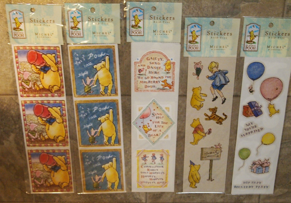 Michel & Co Classic Winnie the Pooh Stickers – 5 Packs / 48 Total Stickers