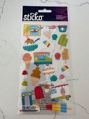 Sticko Autocollant Ice Cream Truck ~ Popsicles Cones Bars Snow Cones Lollipop