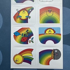 Vintage Carson Dellosa Rainbows Name Tag Bulletin Board Cutout & Stickers Lot