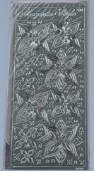 Peel Off’s Magenta Style 3D FLOWERS SILVER Stickers 1 Sheet