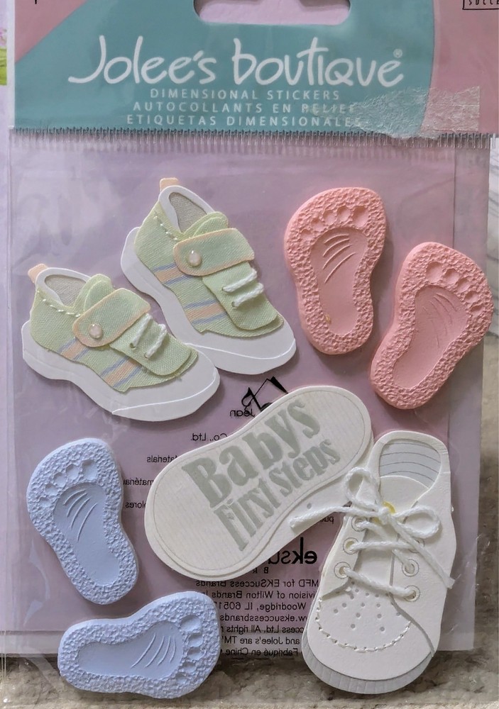 RARE- JOLEE’S BABY’S FIRST STEPS 3D STICKERS