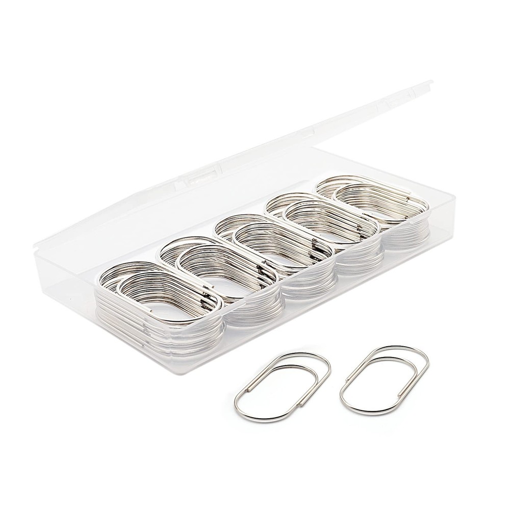 Silver Paper Clips, Jumbo/Large, Non-Skid and Smooth, 50 Clips/Box Silver