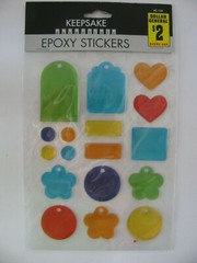 Lot of 2 Keepsake Essentials Epoxy Stickers TAGS & LETTERS NIP