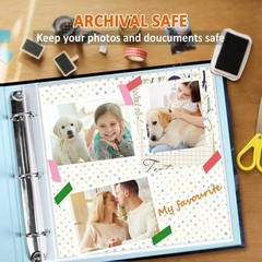 12×12 Scrapbook Page Protectors, 100 Pack, Heavyweight Refill Pages for Scrap…