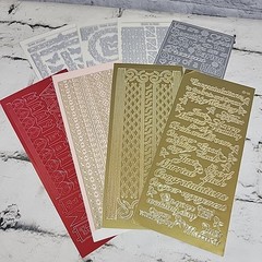 Scrapbooking Stickers Lot Gold Silver Metallic Borders Words 8 Complete Sheets