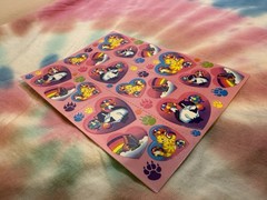 Vintage Lisa Frank S213 Sticker Sheet Kittens Hearts