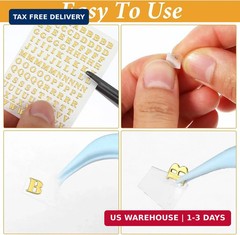12 Sheets Small Letter Stickers, 3 Sizes Mini Alphabet Number Stickers 3D