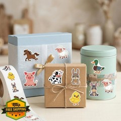 FZYJJJ Farm Animal Roll Stickers 1.5in 500PCS