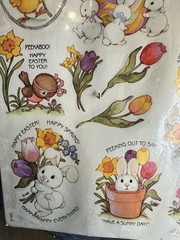 VINTAGE AMERICAN GREETINGS Stickers Easter Bunny Chicks Spring 1 Sheet