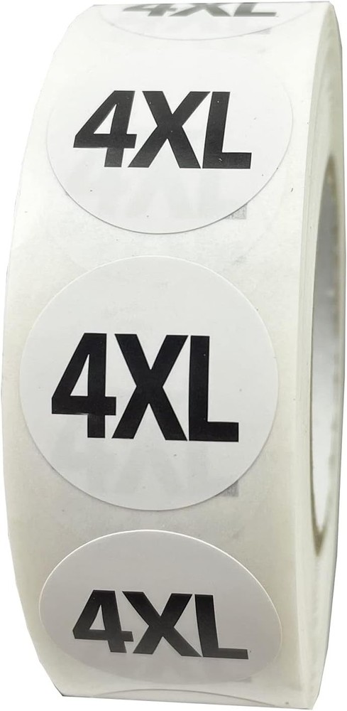 1000PCS 4XL Clothing Size Stickers Labels 7/8″ Round Self Adhesive for T Shirts