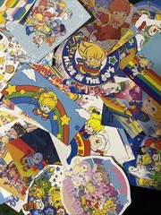 60 + piece ( Rainbow Bright ) Junk Journal Ephemera read description