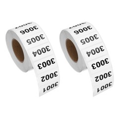 0.8×1.6 Inch Inventory Sticker, 2 Roll 3001 to 4000 Number Label 1000 Stickers