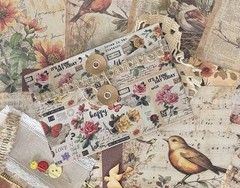Vintage Bird Ephemera Bundle Junk Journal Kit Cottagecore Nature Scrapbook 69 Pc