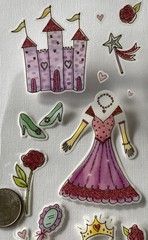 FAIRYTALE PRINCESS Vellum Sticker(13pc)Creative Touch•Castle•Dress•Going To Ball