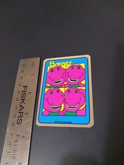 Vintage Stickers Barney Dinosaur Foil Mylar Vending Machine Sticker Reflective