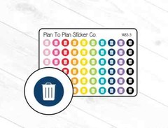 1483-3 Trash Can Icon Planner Stickers.
