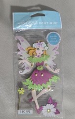 Jolees Poseable Fairy Garden Flower Movable Wings Hair 3D Scrapbook Sticker girl