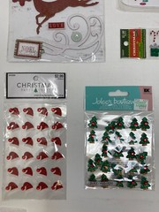Christmas Scrapbooking Sticker Lot Bling 12 Packs Dimensional Designer Boutique