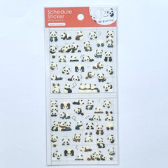 Kawaii Panda Schedule Sticker Sheet Planner Diary Japan Made